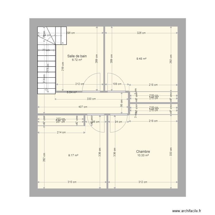 miguel etage. Plan de 8 pièces et 44 m2