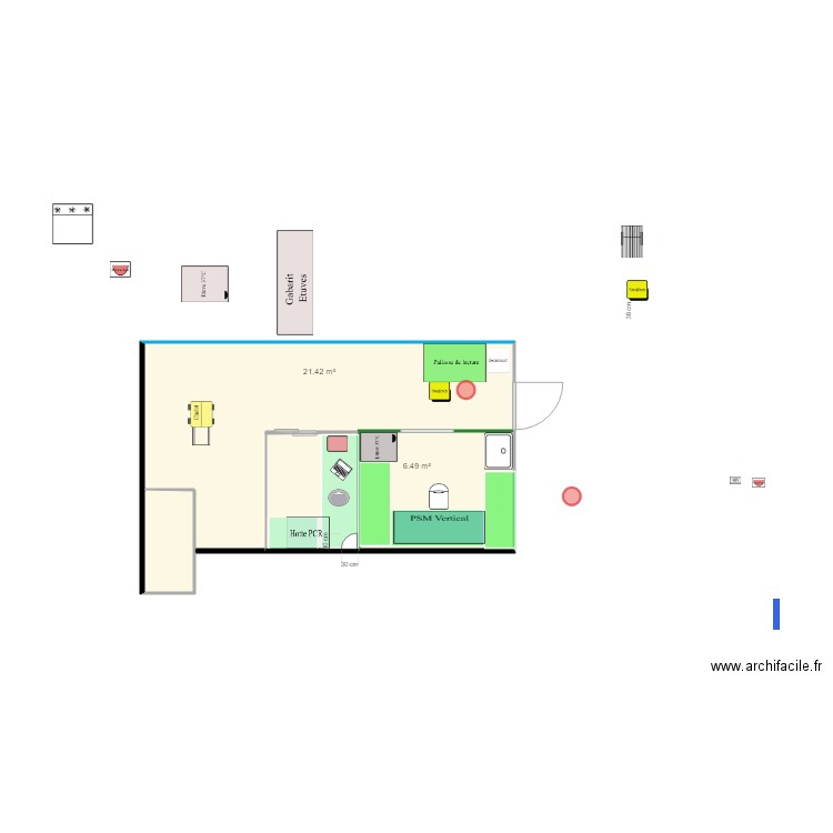 labo avec PCR et SAS nouvelle version 052019. Plan de 0 pièce et 0 m2