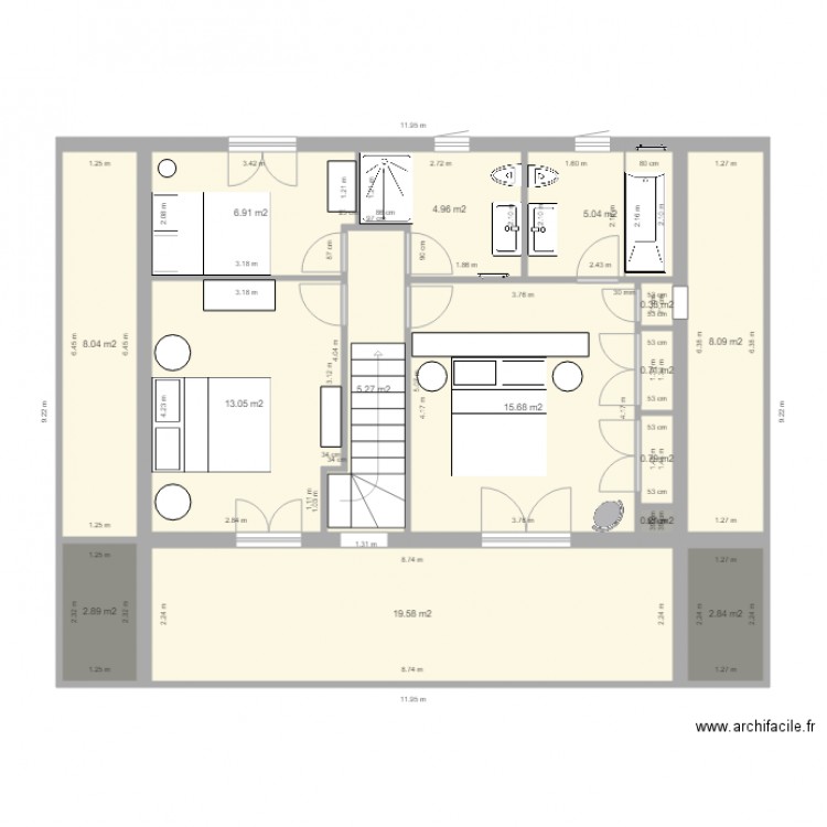 Plan chalet étage . Plan de 0 pièce et 0 m2