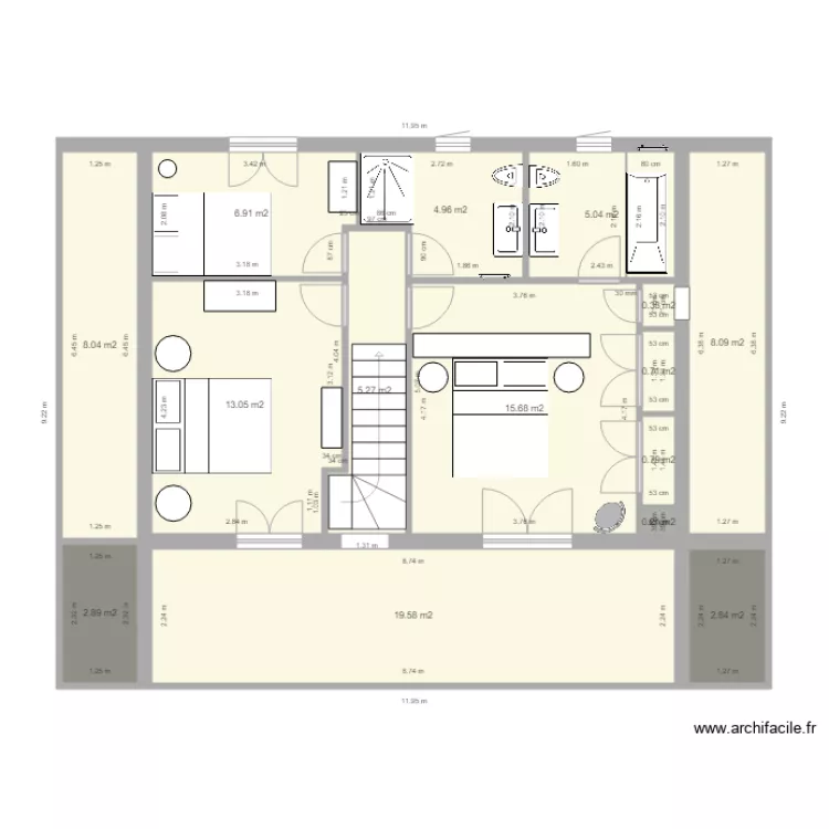 Plan chalet &eacute;tage . Plan de 
