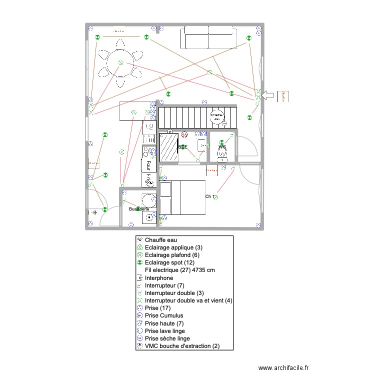 31 Pascal Lafargue elles . Plan de 5 pièces et 56 m2