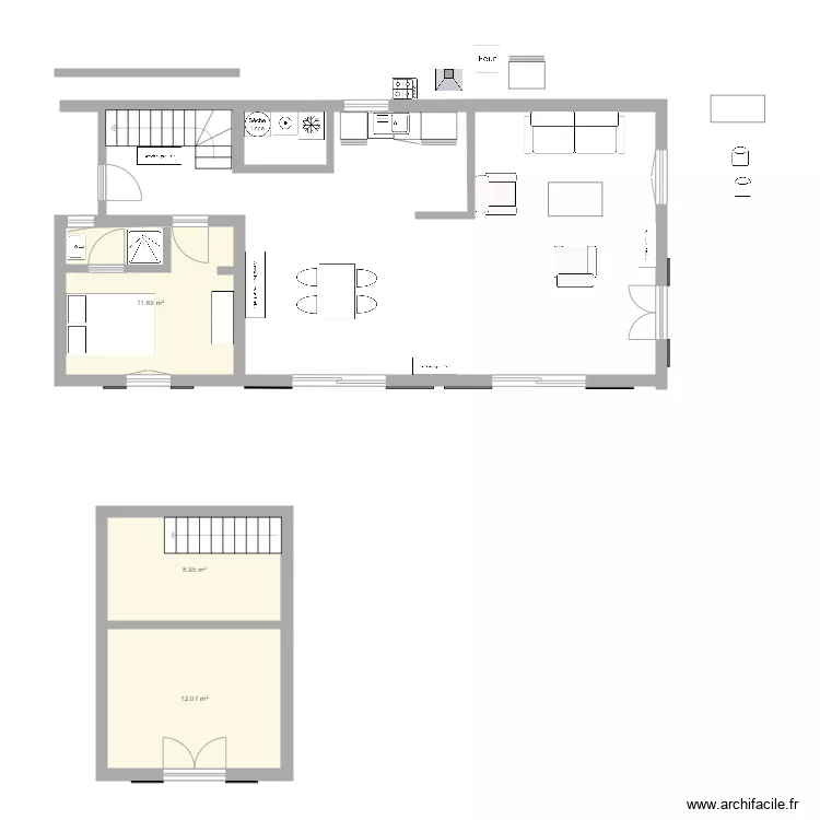 plan maison en longueur à étage. Plan de plan maison en longueur à étage. Plan de
