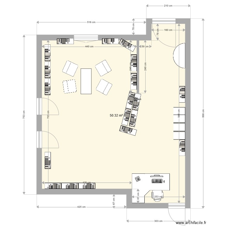 bibli dim 2. Plan de 0 pièce et 0 m2