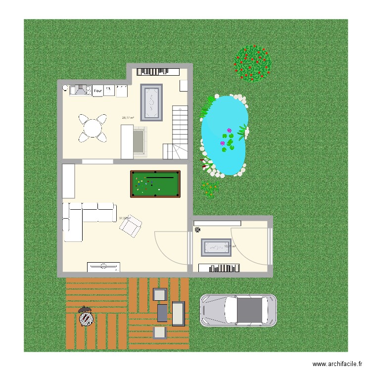 Test Archifacile. Plan de 9 pièces et 227 m2