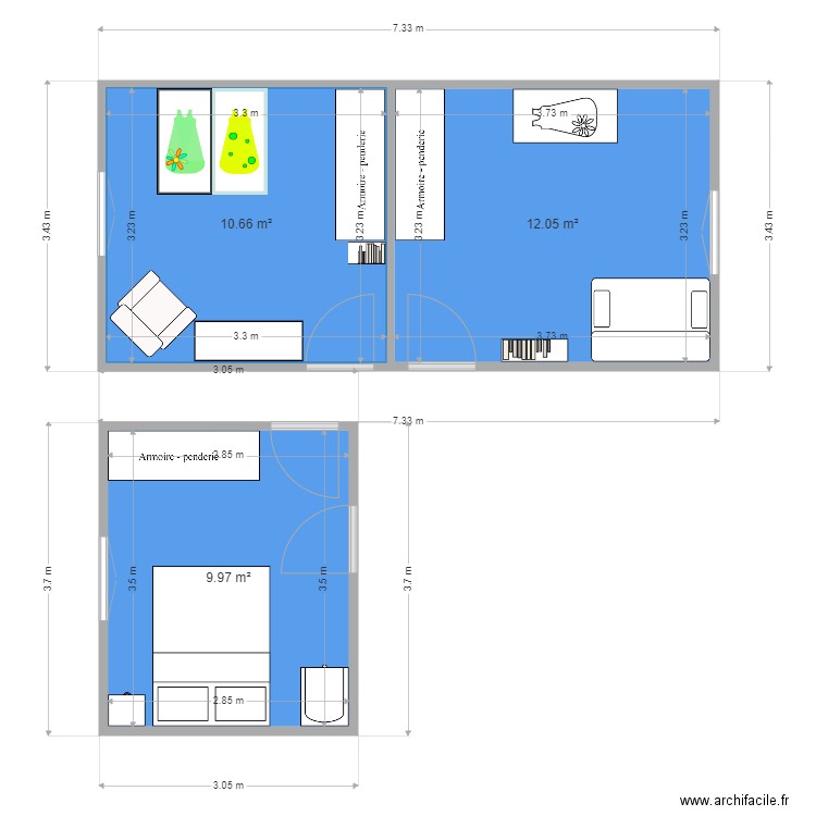 chambres. Plan de 0 pièce et 0 m2