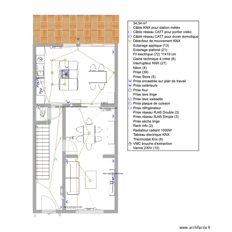 Howald. Plan de 19 pièces et 198 m2