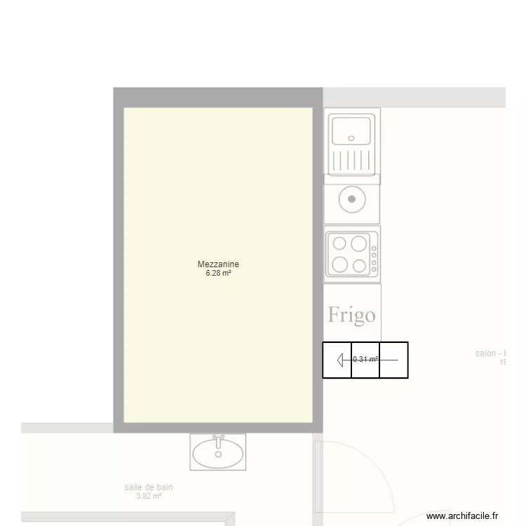 189 breteuil studio. Plan de 