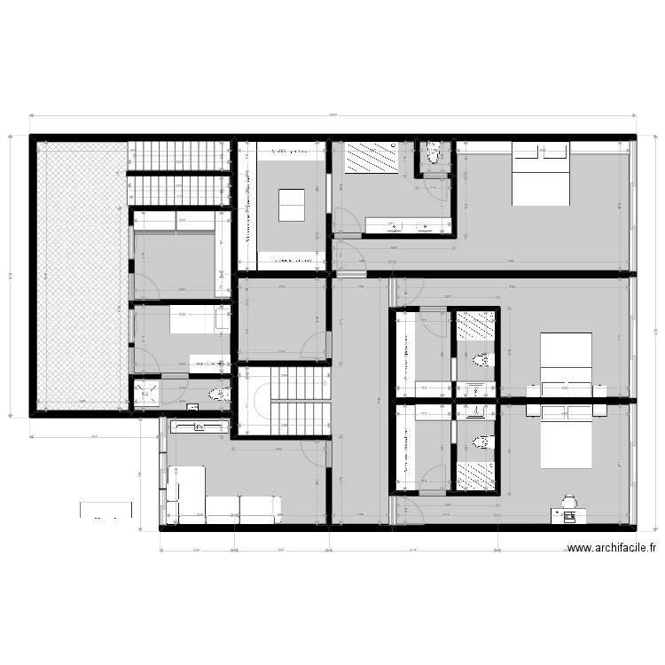 COO 01 ETG. Plan de 17 pièces et 186 m2