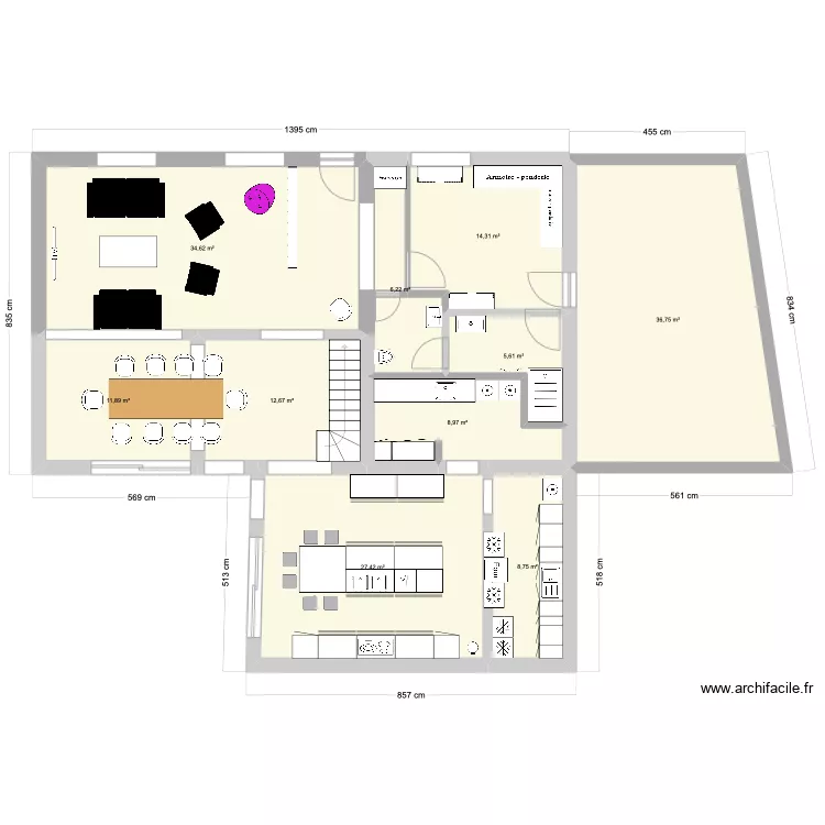 Salon Steph. Plan de 