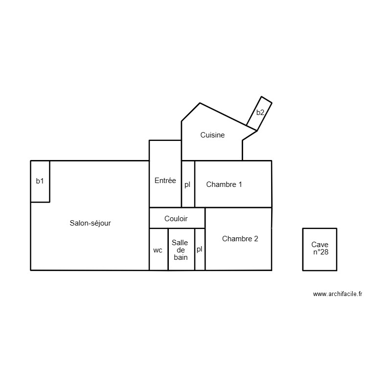 QUIMPER DELEURME. Plan de 6 pièces et 22 m2