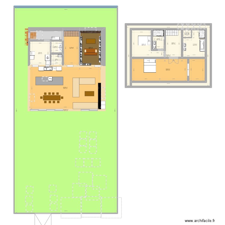 casa4. Plan de 15 pièces et 738 m2