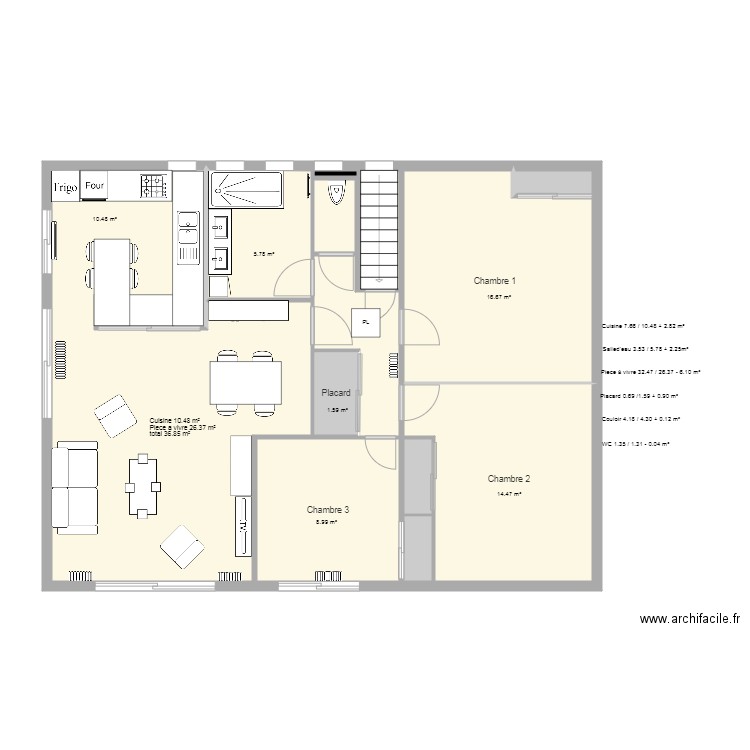 Maison Projet V12. Plan de 0 pièce et 0 m2