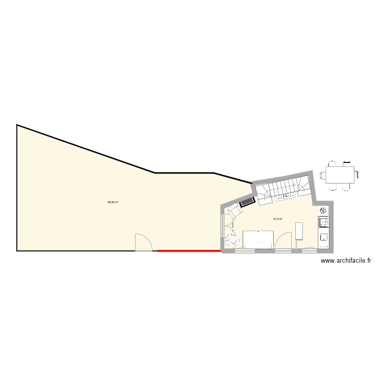 ESQUISSE MAUDELONDE 8. Plan de 2 pièces et 91 m2