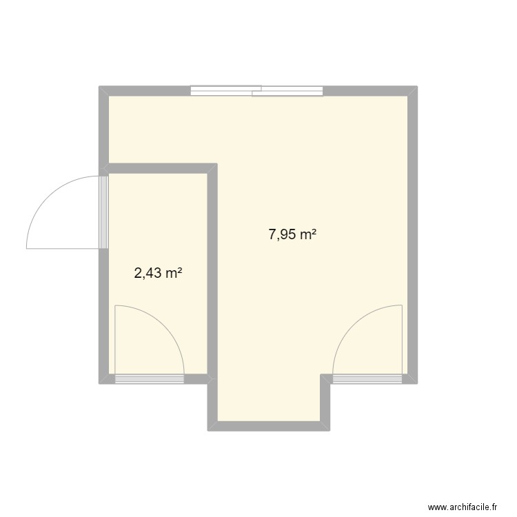 vesti. Plan de 2 pièces et 10 m2