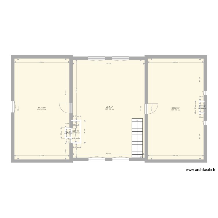 Plan Comble Coubert. Plan de 6 pièces et 113 m2