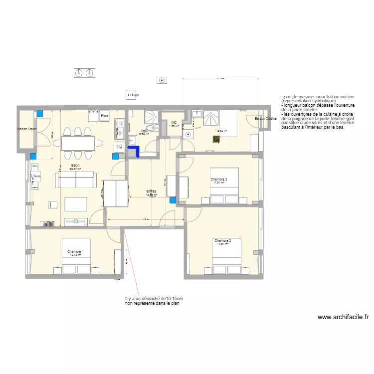 Place Baille mobilier SdB SRA 2 hublot 2. Plan de 