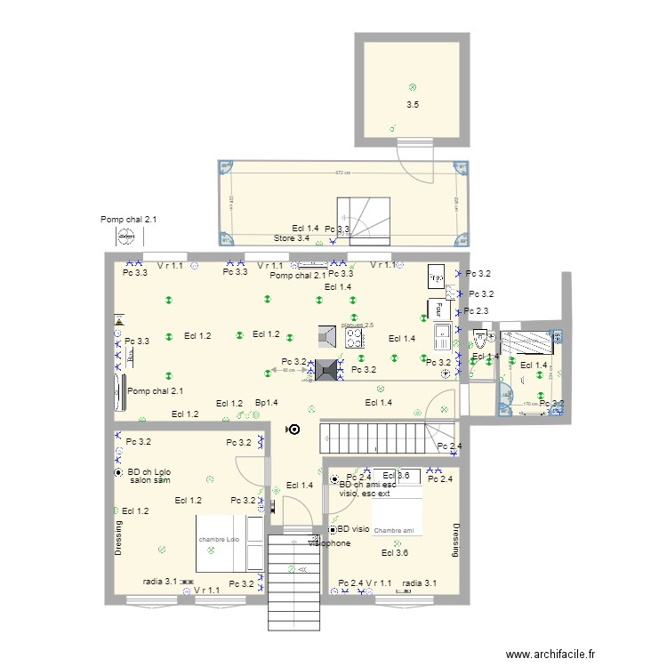 plan lolo. Plan de 16 pièces et 294 m2