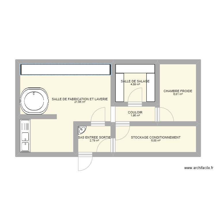 fromagerie. Plan de 0 pièce et 0 m2