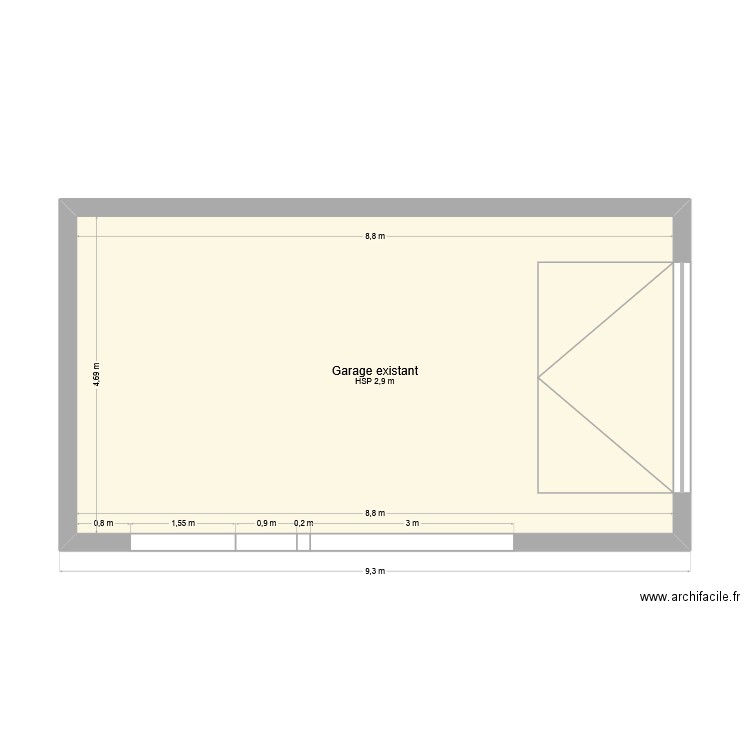 Garage. Plan de 1 pièce et 41 m2