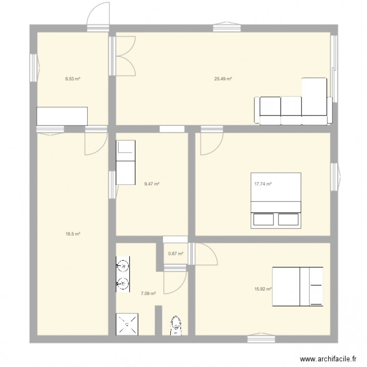 exemple maison. Plan de 0 pièce et 0 m2