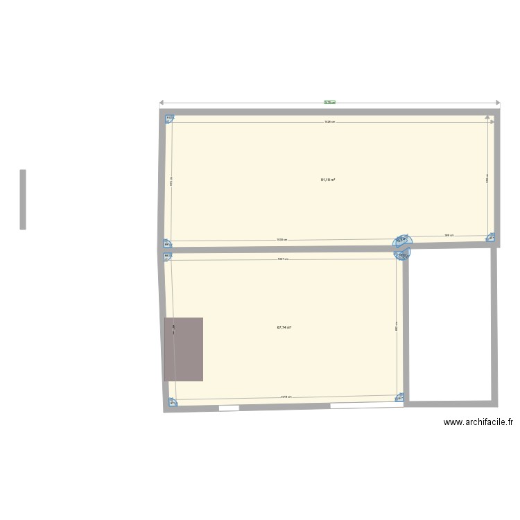 maisoncabane. Plan de 2 pièces et 149 m2