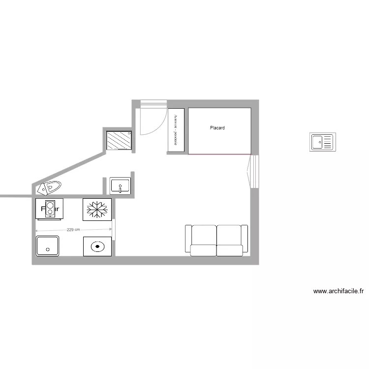 14 Sidi Brahim Ex loge meubl&eacute;e. Plan de 