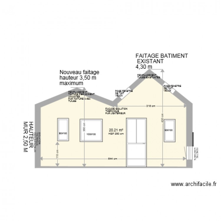 PLAN FACADE RENOVATION PLU. Plan de 0 pièce et 0 m2