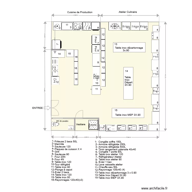 cuisine carenage 3. Plan de 