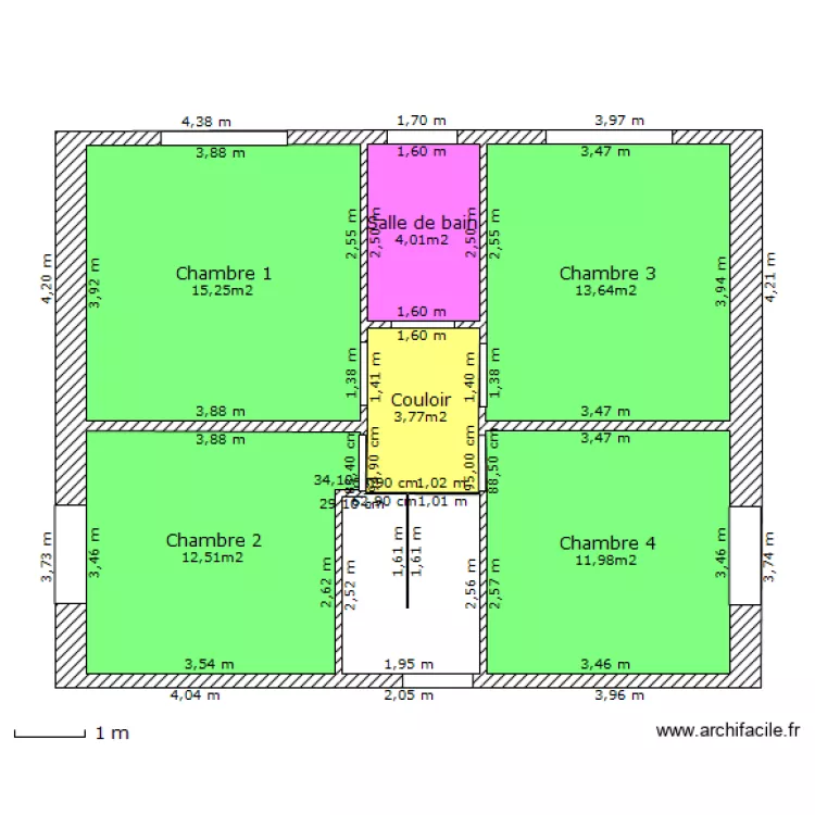 Habitation principale actuelle étage. Plan de Habitation principale actuelle étage. Plan de