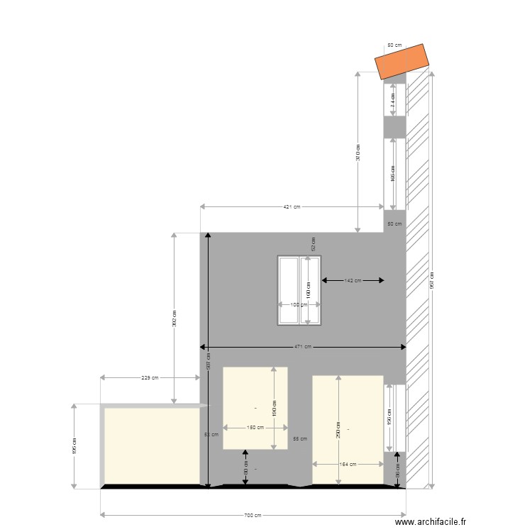 cote. Plan de 0 pièce et 0 m2