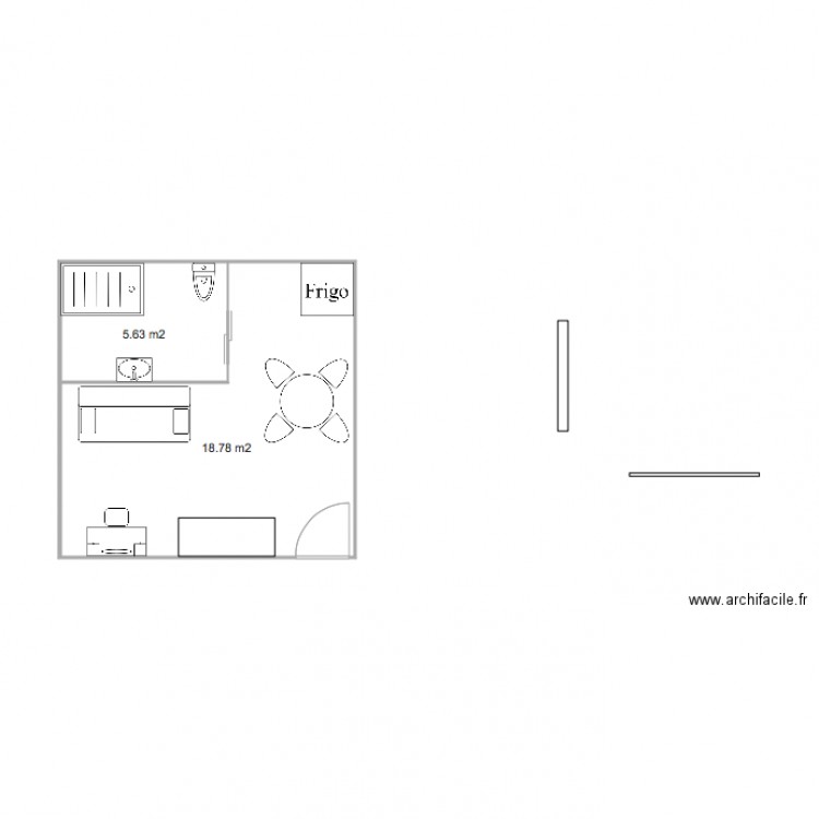 loge. Plan de 0 pièce et 0 m2