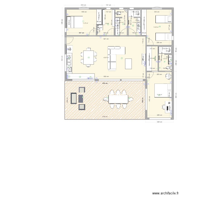 MAISON TOTO JUJU ELEC. Plan de 10 pièces et 151 m2