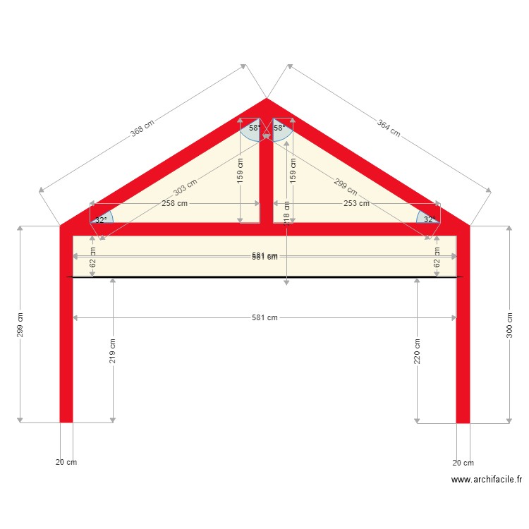 Ferme cabane. Plan de 0 pièce et 0 m2