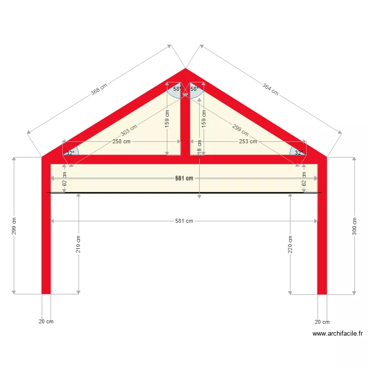 Ferme cabane. Plan de Ferme cabane. Plan de