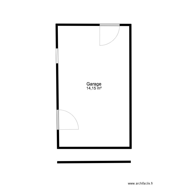 zebi. Plan de 1 pièce et 14 m2