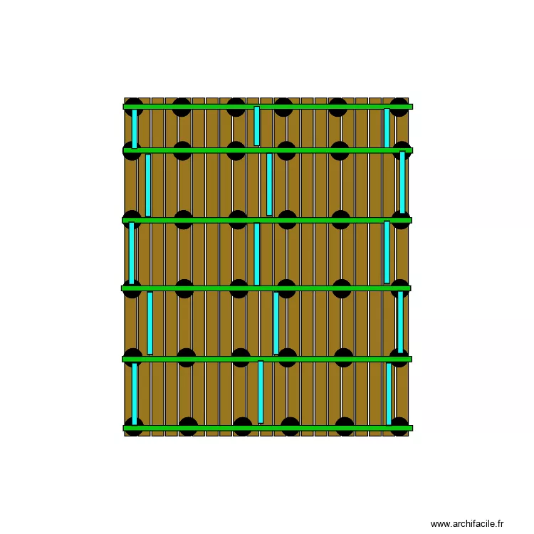 Terrasse bois. Plan de 