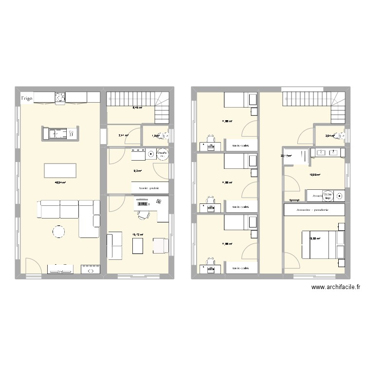 mmm 2. Plan de 13 pièces et 166 m2