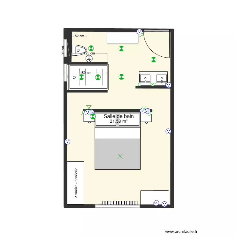 Salle de bain. Plan de 