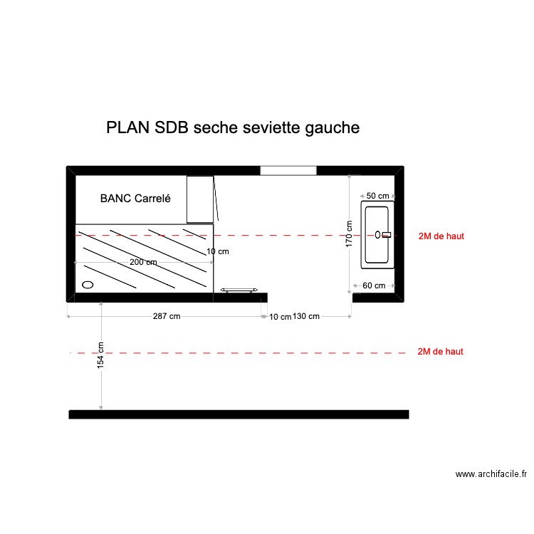 SDB2 seche a gauche. Plan de 0 pièce et 0 m2