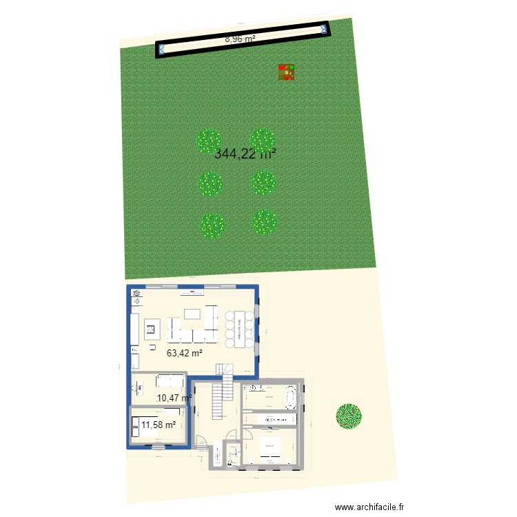 Plan de masse Courseulles 6. Plan de 9 pièces et 166 m2