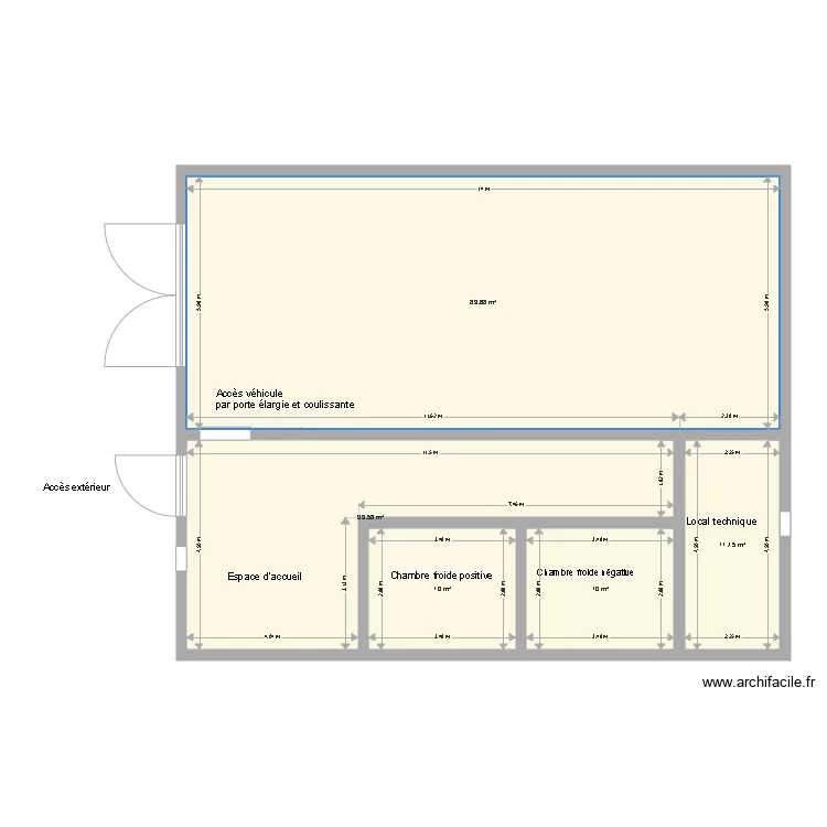 Plan Ecurie projet GAEC. Plan de 