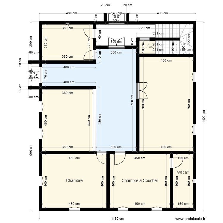 Plan 11mx11m Client 27722000. Plan de 9 pièces et 142 m2