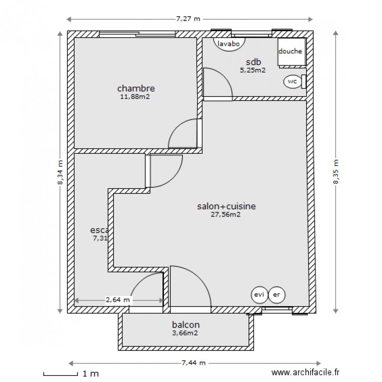 etage. Plan de 0 pièce et 0 m2