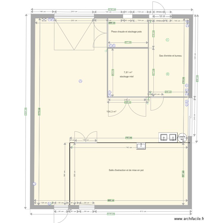 plan dossier feader. Plan de 2 pièces et 120 m2