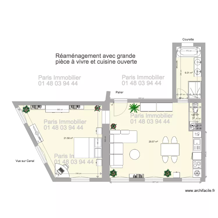 95 QUAI DE VALMY 2P. Plan de 