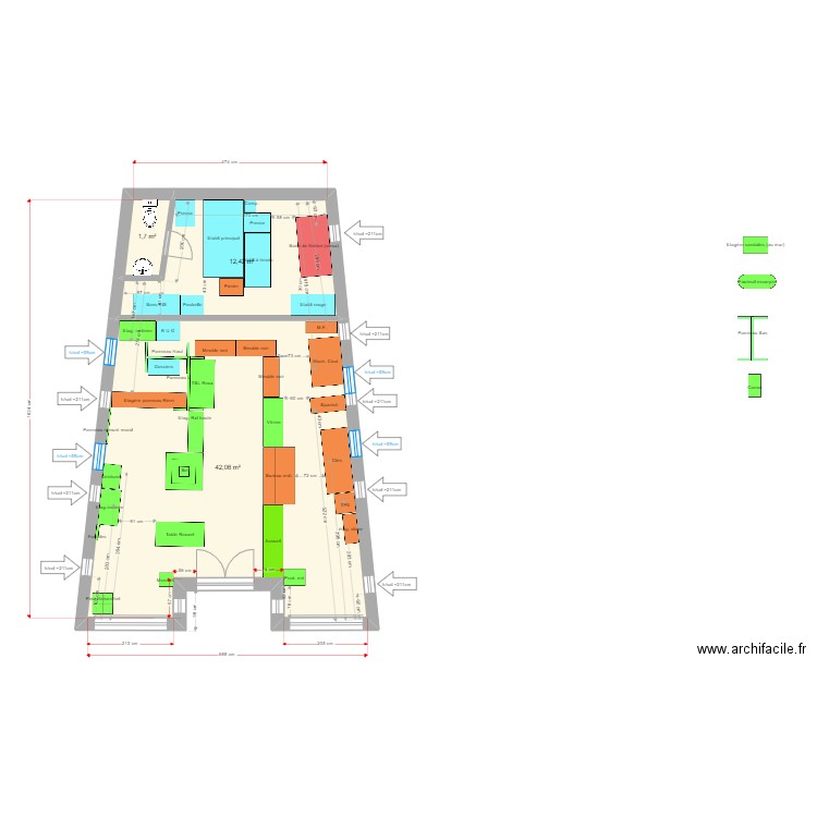 Fabrice - Atelier Formule 1. Plan de 3 pièces et 56 m2
