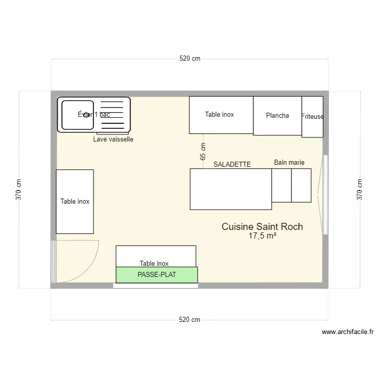 Cuisine Saint Roch. Plan de 