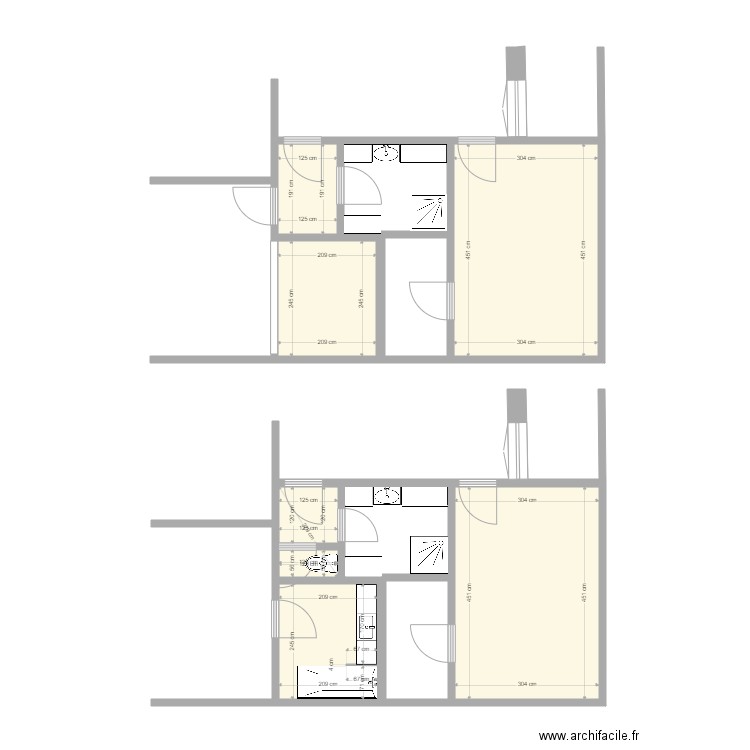 Salle de Bain Clermont baignoire et petit WC. Plan de 0 pièce et 0 m2