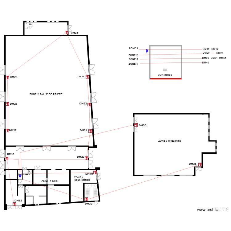 Plan Implantation DM. Plan de 0 pièce et 0 m2