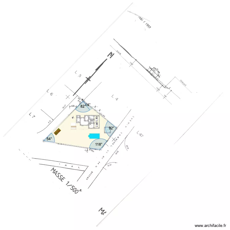 IMPLANTATION VILLA SAINTE ROSE AVEC PISCINE. Plan de 